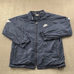 Vintage Nike Jacket Adult Extra Large Blue Full Zip Silver Tag Long Sleeve Men's